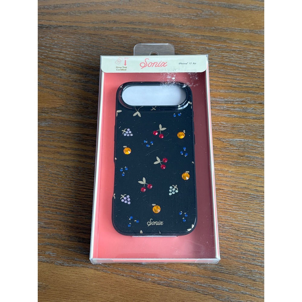 Sonix iPhone 17 Air Case Fruit Gem Black Rhinestone Fruit Pattern Cover New